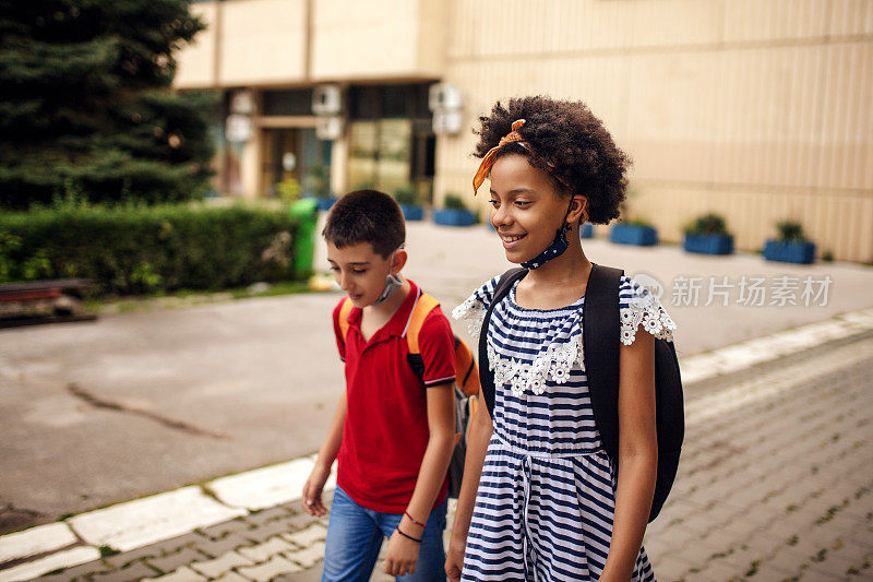 Children going to school